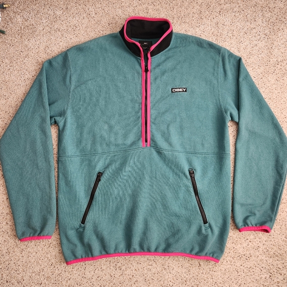 Obey Other - Obey Blue Quarter Zip Sweater